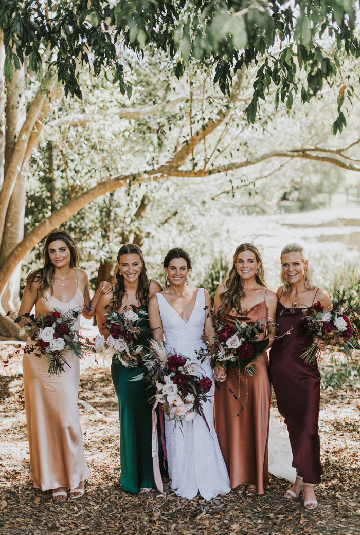 Multi coloured bridesmaid dresses hotsell