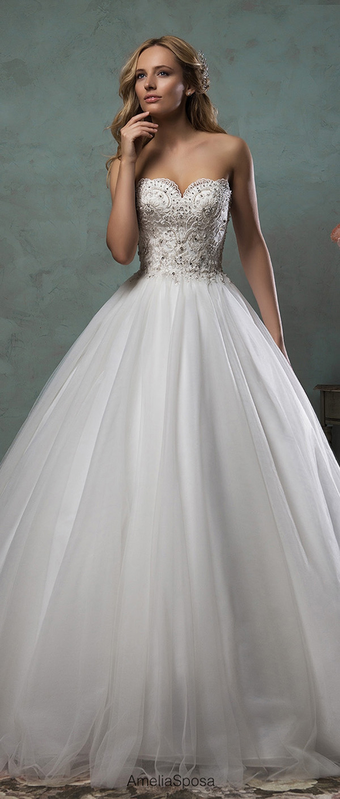 sparkling white wedding dress