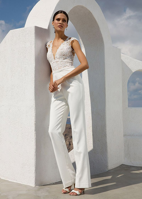 elegant white jumpsuits for wedding